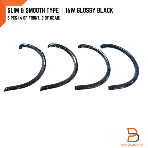 Ford Ranger T6 16W Glossy Black Slim Fender Flares (2015-2018)