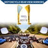 2 x Motorcycle Rear View Mirrors Triangle Gold Tone Aluminum Alloy