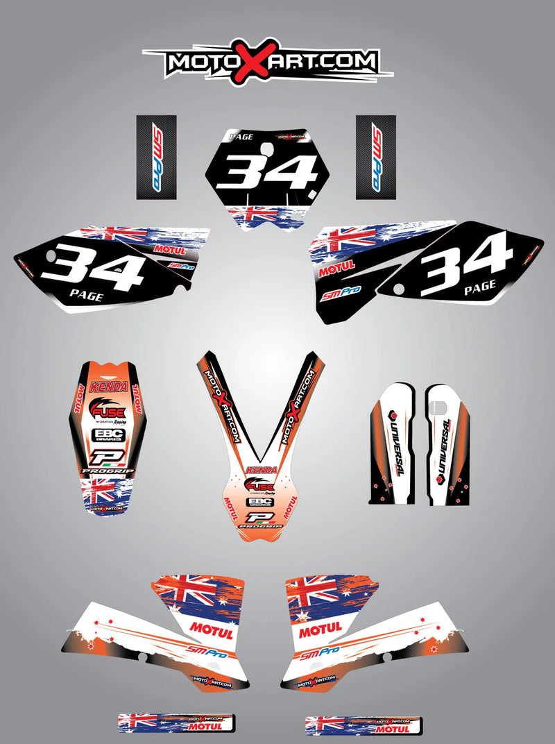 KTM 250 SX (2003-2004) Stickers AUSSIE PRIDE Custom Graphic Kit