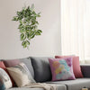 Home Decor 15" Faux Peperomia Watermelon Hanging Plants