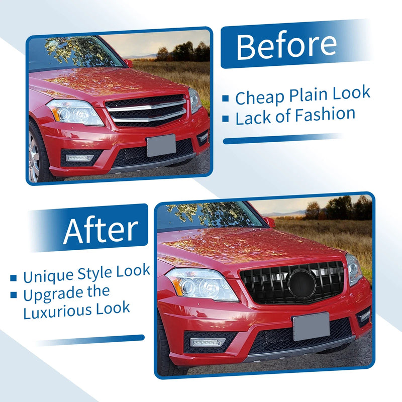 Mercedes-Benz GLK300 2010-2012 Gloss Black Front Upper Bumper Grille
