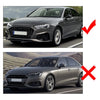 Audi A4L Gloss Black Front Bumper Fog Light Grille (2020-2022)
