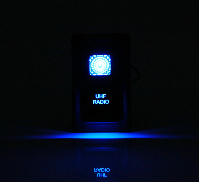 Dual LED Backlit UHF Radio Rocker Switch