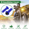 Motorcycles 7/8" 22mm Hand Grips Cover Kit TPR Blue