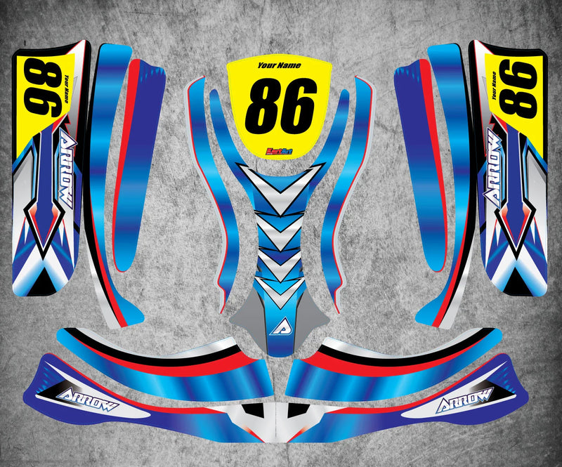 Arrow AX9 Kart Custom KART ART Sticker Kit