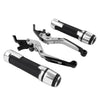 BMW S1000R S1000RR Silver Extendable Brake Clutch Lever Grip Set (2010-2023)