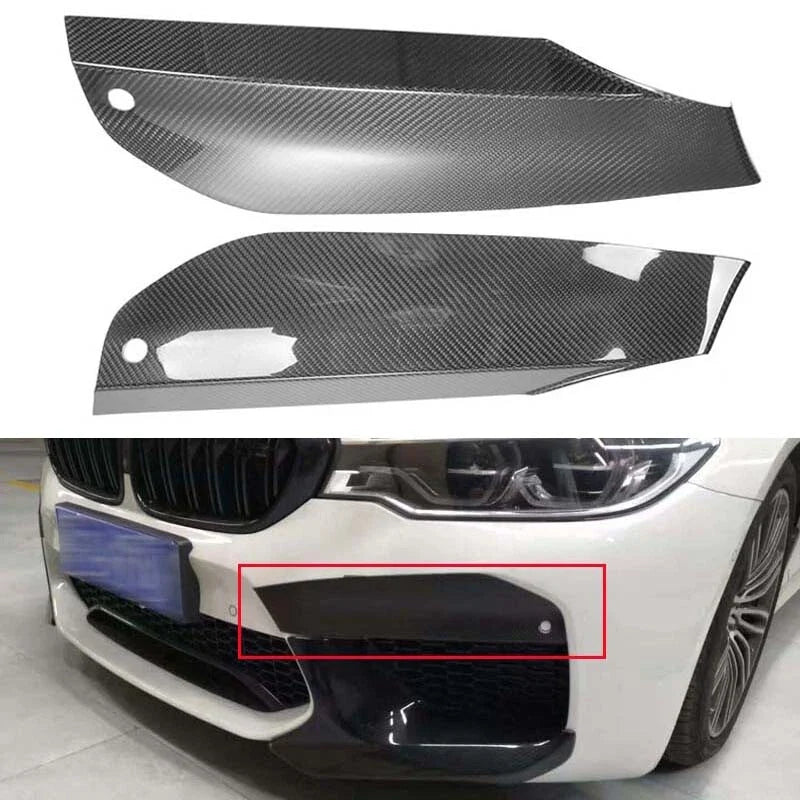 BMW M5 F90 2018-20 Carbon Fiber Front Bumper Upper Air Vent Lid Cover Trim