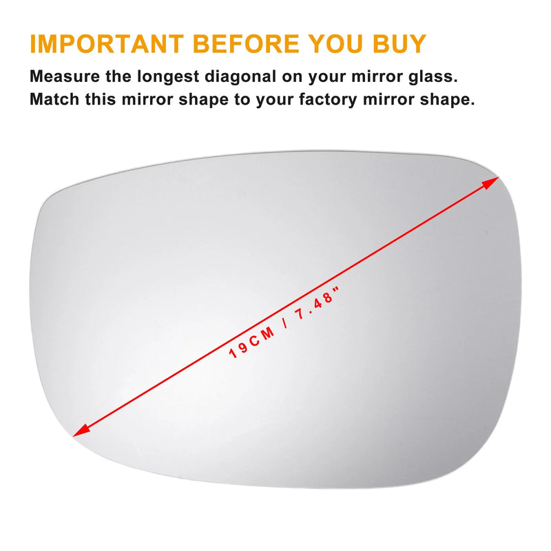 MAZDA CX-5 Left Side Heated White Mirror Glass (2017-2023)