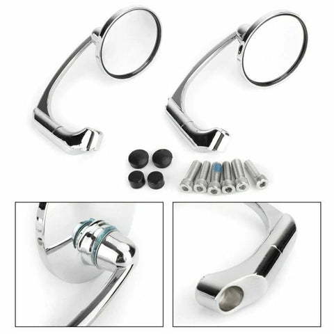 Motorcycle M8 / M10 (E-Approval E9) 2 x New Round Chrome Mirrors