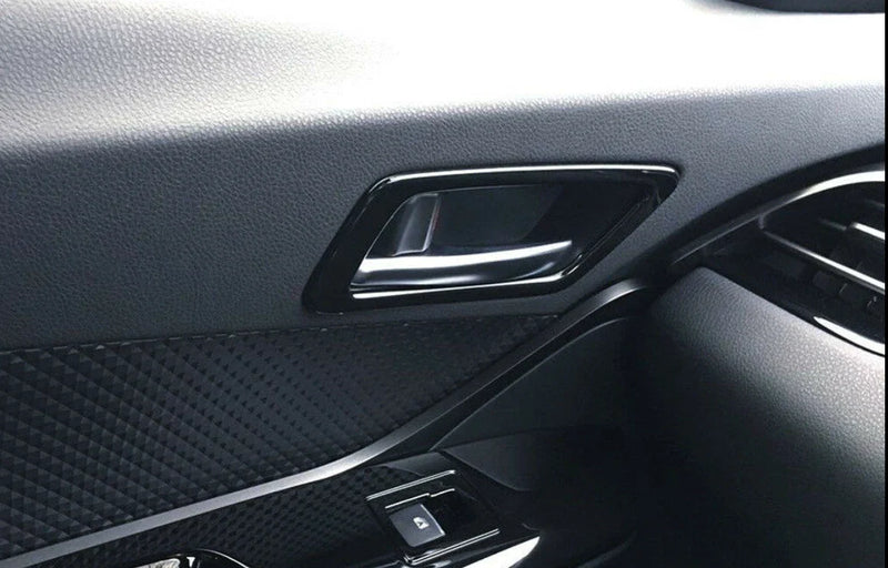 Toyota C-HR (2018-2023) 4 x pcs Glossy Black Inner Door Handle Frame Cover Trim