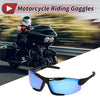 Motorcycle Goggles Riding Ice Blue Lens Black Frame Tri-acetel Cellulose