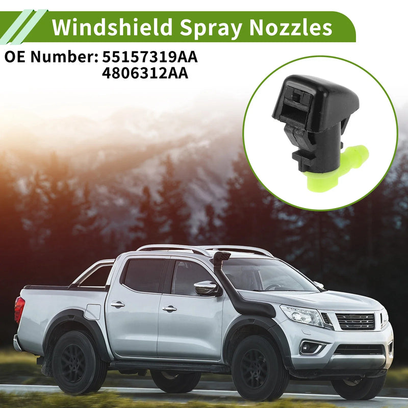 Dodge Black Windshield Washer Nozzle w/ Hose Connector