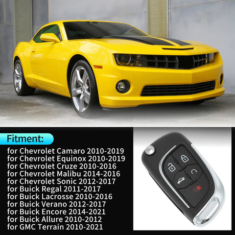 Chevrolet Camaro Equinox Keyless Key Fob Shell Case (2010-2019)