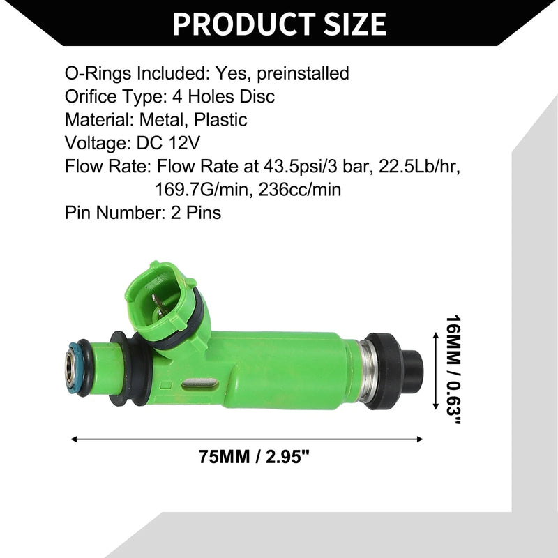 Mitsubishi Montero (1997-2003) 3.0L 6 x Green Fuel Injectors