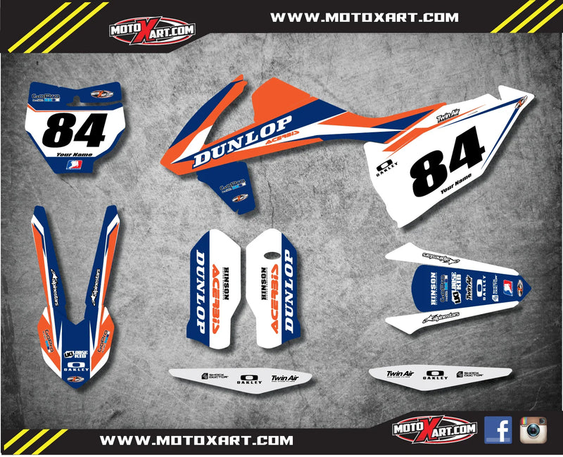 KTM SXF 450 Custom Graphics Full Kit FORCE STYLE Stickers (2016-2017)