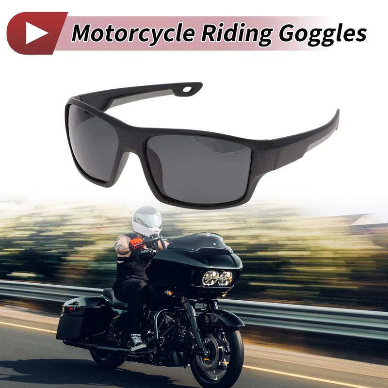 Motorcycle 1 Pcs Motorcycle Riding Goggles Gray Lens Black Frame Sunglasses
