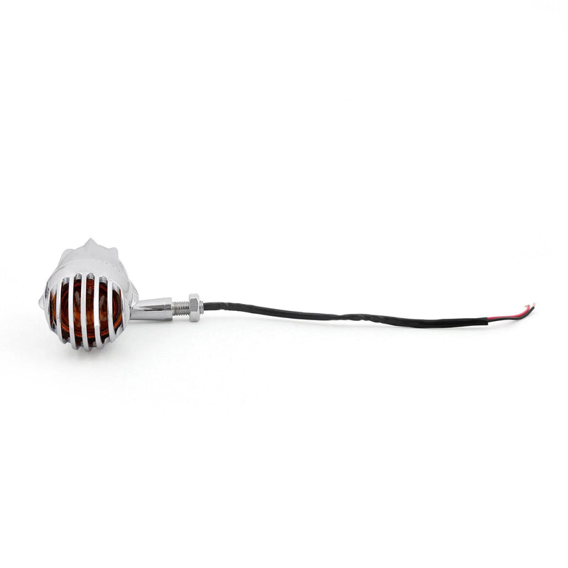Motorcycle 2 x Amber Indicator Lights (Chrome)