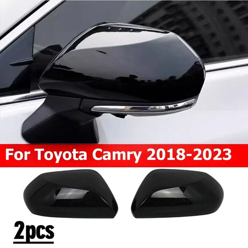 Toyota Camry Rearview Mirror Cover Trim 2pc Bright Black (2018–2023)