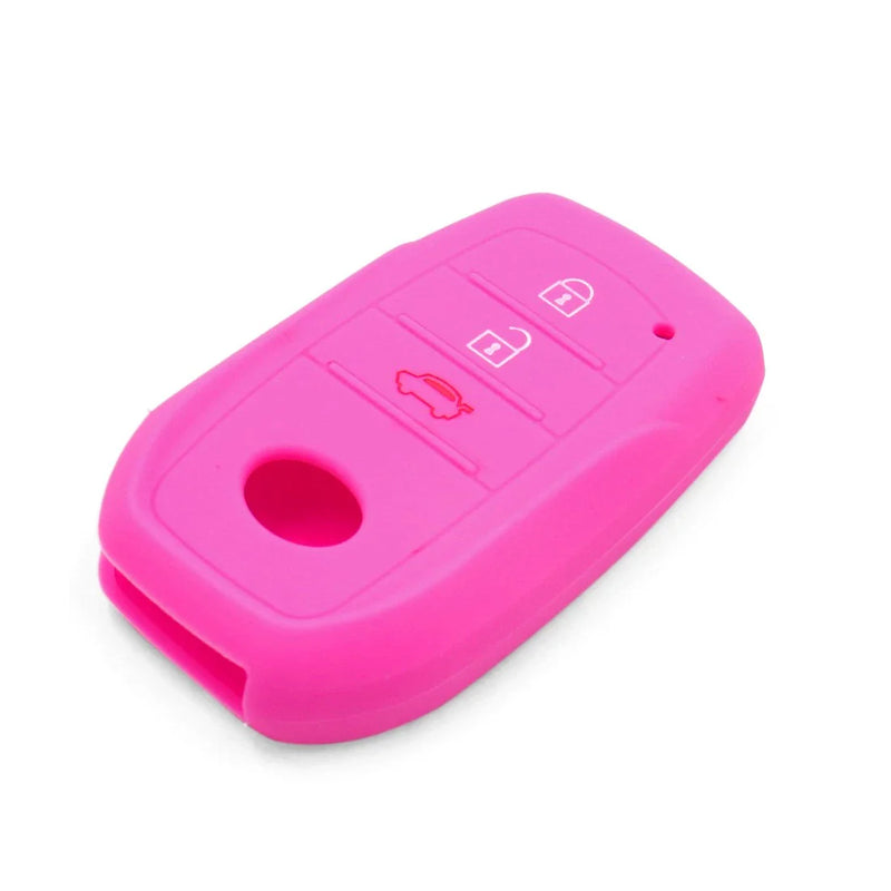 Toyota Crown Camry Corolla RAV4 Pink Silicone Key Fob Cover Case