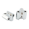 BMW R18 Silver Motor Handlebar Risers Lift Clamp Adapters (2020-2023)