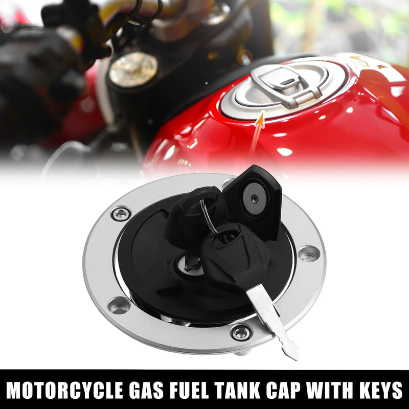 Kawasaki 1 Set Gas Tank Cover Locking Fuel Tank Cap with Keys