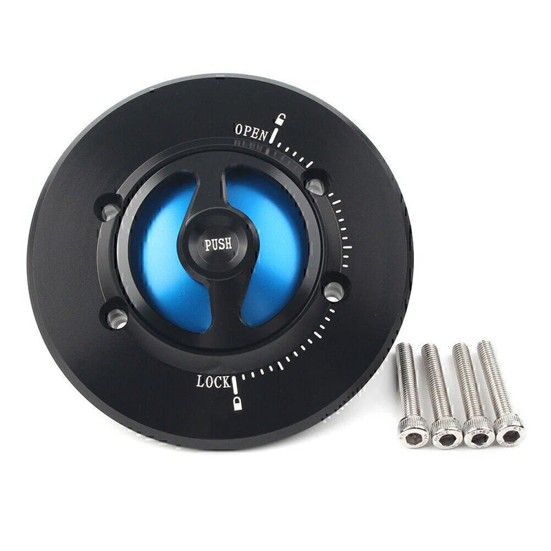 BMW R1200GS (2010-2012) Black / Blue Aluminum Gas Fuel Tank Cap Cover