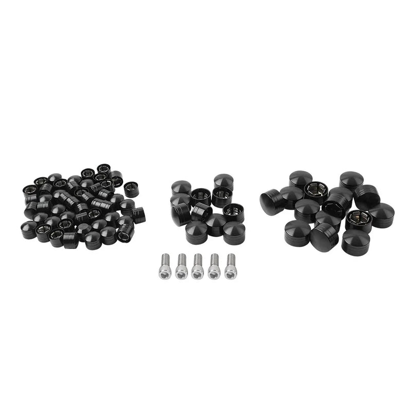 Harley Touring Road Street Glide 75X Black Engine Bolt Topper Caps (07-16)