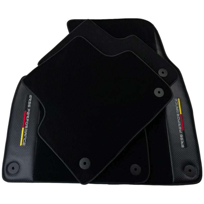 Audi Q8 with Carbon (2018-2023) - 2 x Durable Covers Black Floor Mats