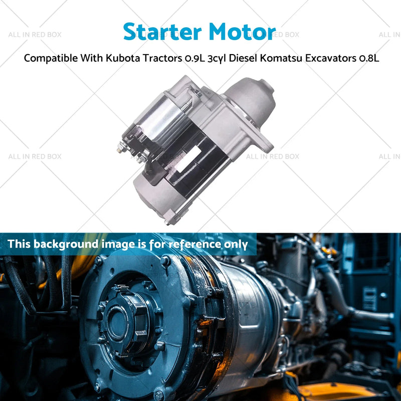 Kubota Tractors 0.9L, Komatsu Excavators 0.8L Starter Motor