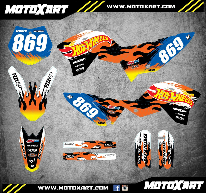 KTM 65 Custom Graphics Kit BLAZE Style Decals (2009-2015)