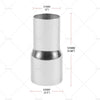 Car 2" to 3" Steel Exhaust Tube Pipe Connector Adapter