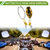 M8/M10 Rear View Mirror Oval Shape Gold Tone Aluminum Alloy Plastic