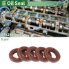 Make Model Oil Seal 17x28x6mm Brown Rotary Shaft Seal FKM Rubber 5 Pcs