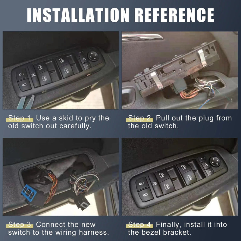 Chevrolet (23427098) - Black Plastic Metal Front Left Door Window Switch