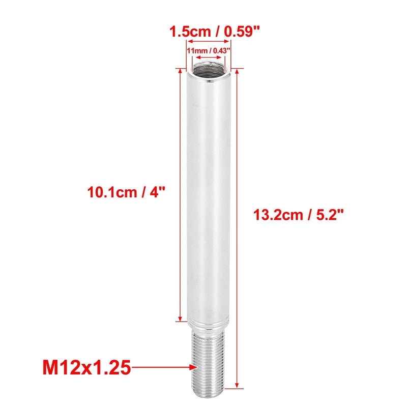 Subaru M12X1.25 Silver Tone 4" Gear Shift Knob Extender
