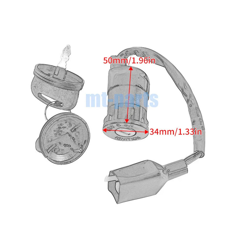 Polaris SPORTSMAN 110, PREDATOR 90 Ignition Key Switch Lock Set (2016-2024, 2003-2006)