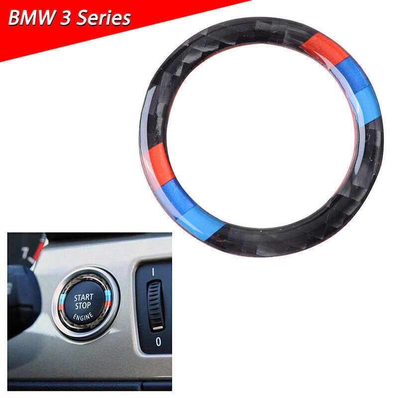 BMW E90 3-Series Carbon Fiber Engine Start Stop Button Trim (2007-2013)
