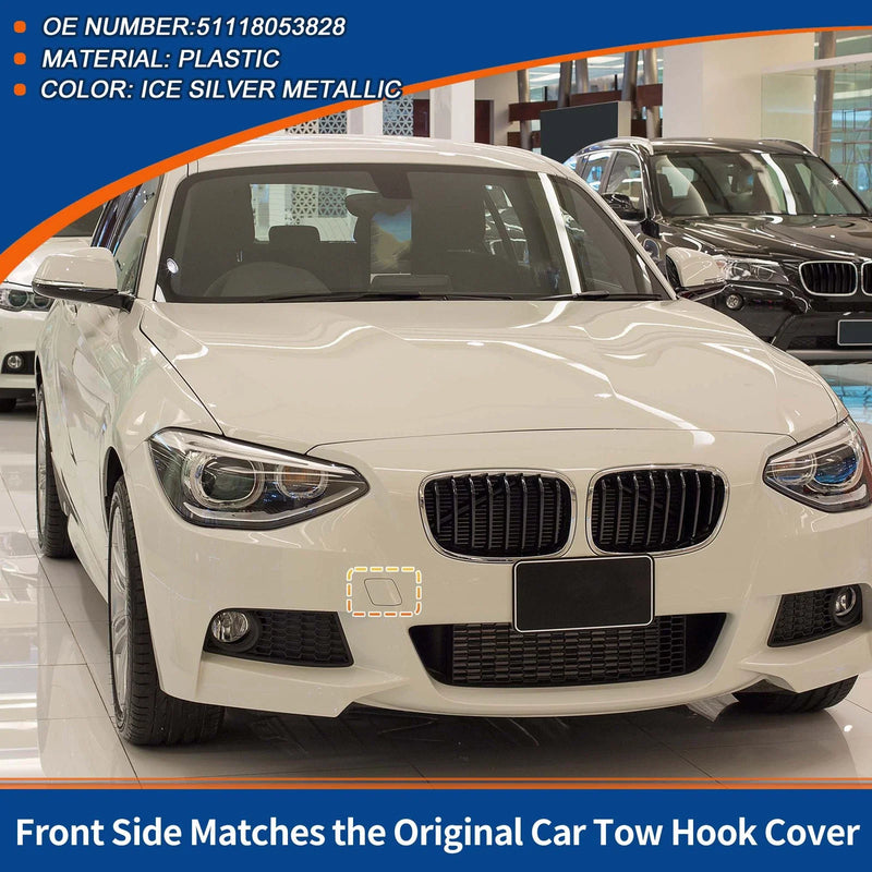 BMW 114i (2012-2014) - Ice Silver Tow Hook Cover