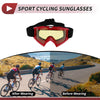 Set Motorcycle Riding Goggles Yellow Lens Red Frame PC Cycling Sunglasses