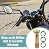Motorcycle 2 x M18x1.5 82mm Length 4 Hole Hollow Bolt Screw with Washer