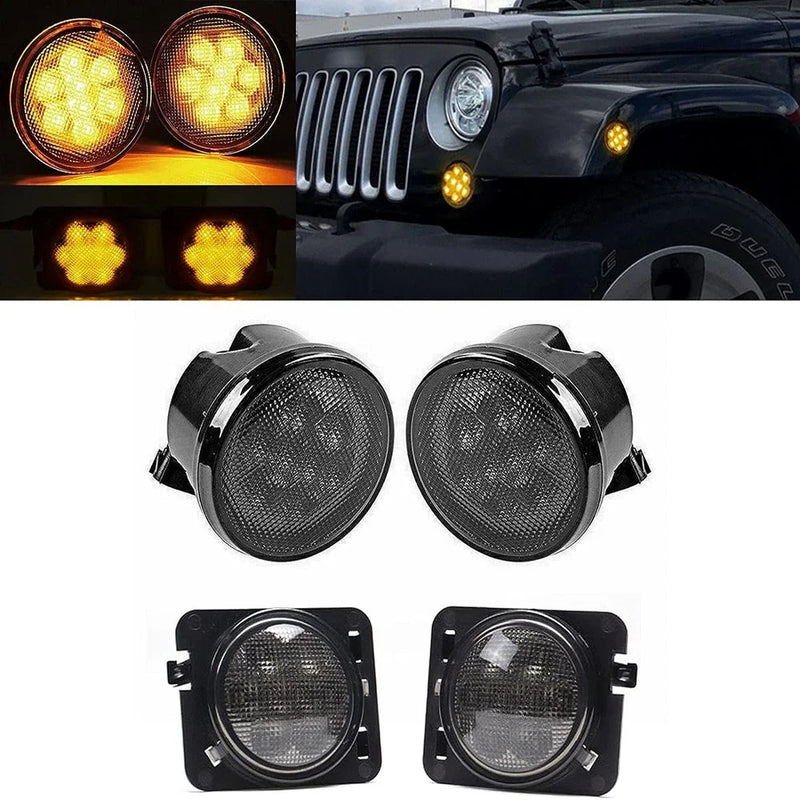 2007-2017 Wrangler JK Front LED Turn Signal Side Marker Lights (2007-2017)