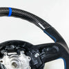 Mini R55 R56 R57 R58 R60 R61 Flat Bottom Carbon Suede Blue Steering Wheel (2006-2019)