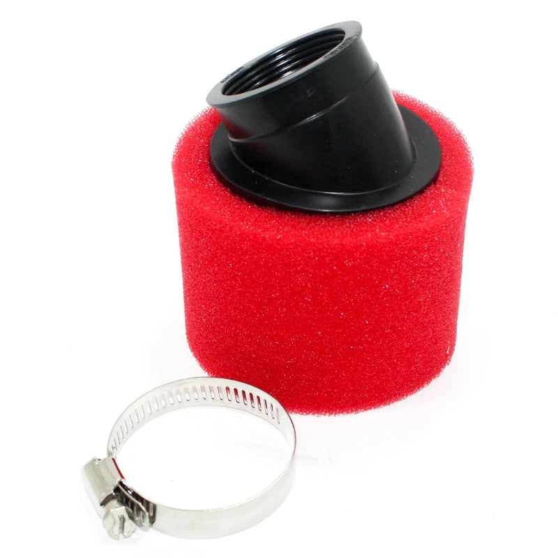 150cc PIT Quad Dirt Bike ATV RED 41mm 42mm Bent Angled Foam Air Filter Pod
