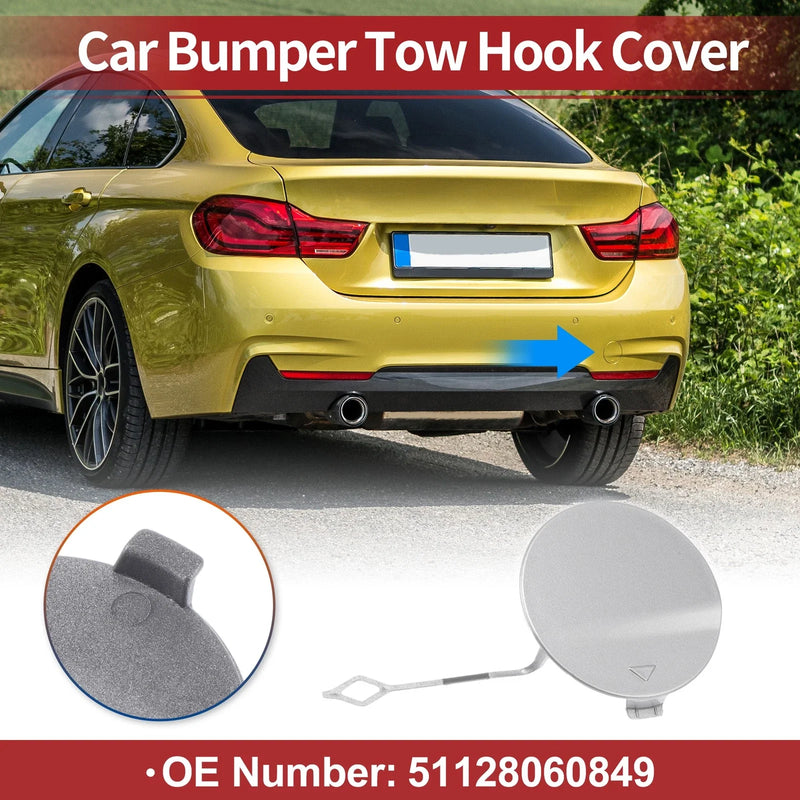 BMW 428i (2014-2016) Silver Tone Rear Car Bumper Tow Hook Cover
