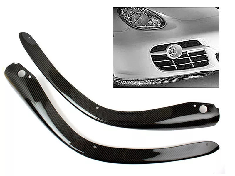 Porsche 987 Cayman Carbon Fiber Front Bumper Splitters (2006-2012)