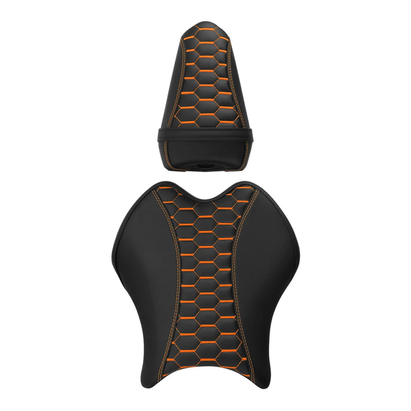 Yamaha YZF R6 Black Orange Driver & Passenger Seats (2017-2022)