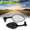 Motorcycle M8 Rear View Mirrors Prismatic Black Aluminum Plastic