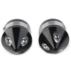 Harley Electra Glide Sportster 2 x Black Thick Front Axle Nut Covers (2000-2023)