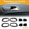 Jeep Renegade (2015-2023) 4 x Black ABS Interior Door Handle Bowl Cover Trim