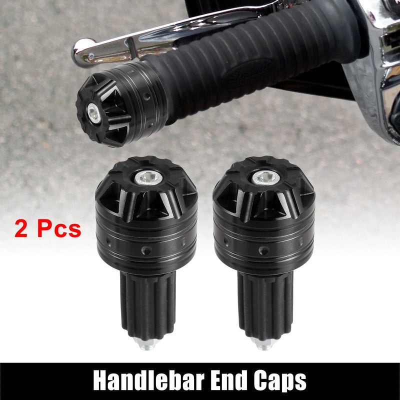1 Pair 18mm Motorcycle Handlebar End Caps Plug Bar End Aluminum Alloy Black